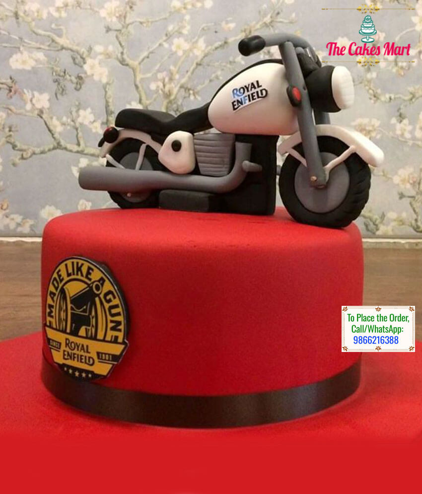 Royal Enfield Bike Theme Cake