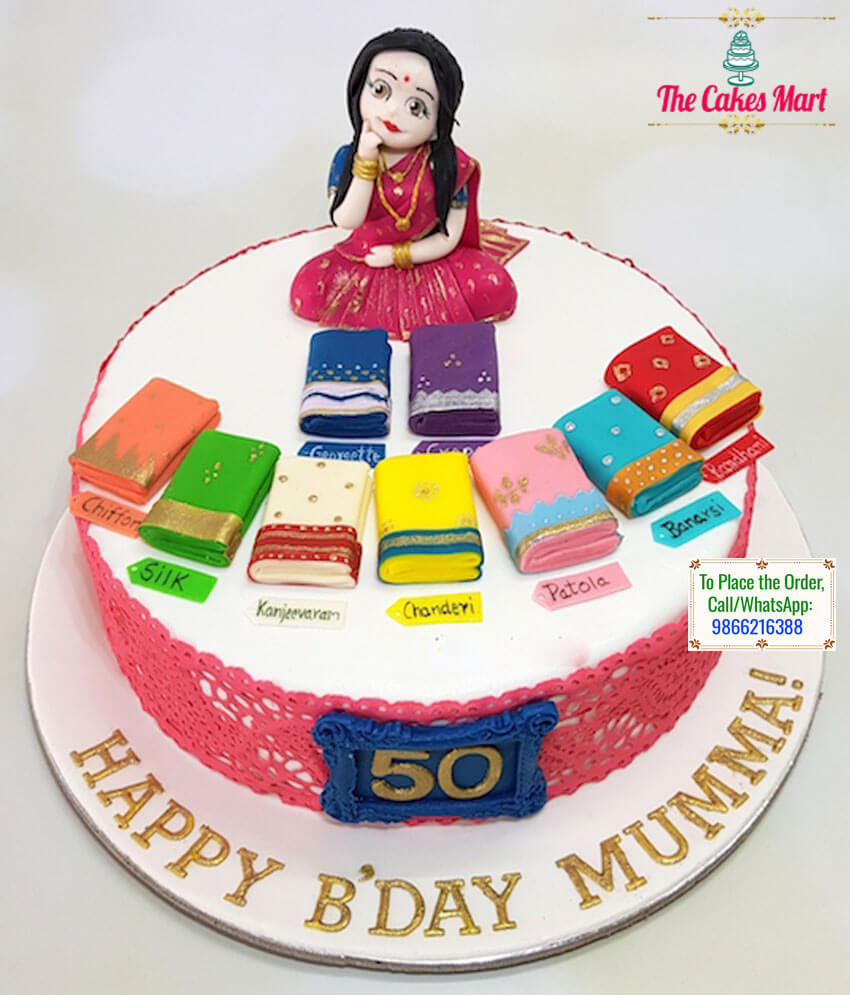 Saree Theme Cake For Mom
