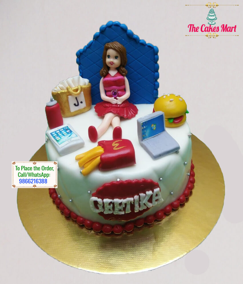 Shopping Theme Cake For Girl