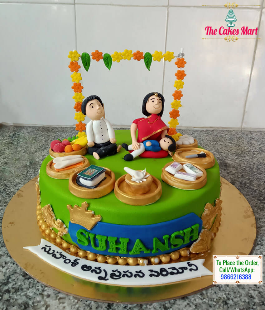 Annaprasana Cake With Parents